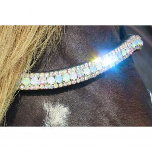FSS Crystal Bling Curve Shape Browband SHIMMER Rose Gold Pinky Peach/Apricot