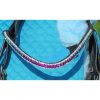 FSS Shimmer OMBRE Fade Aqua Blue Zircon➟Fuchsia Pink SWAROVSKI Crystal Bling Curve V Browband