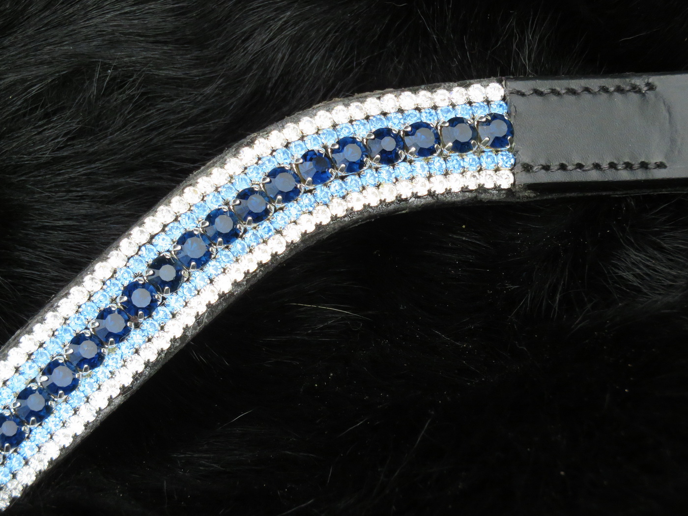 FSS Sapphire Cobalt Blue AB Hologram Crystal SHIMMER Bling Curve Shape Browband