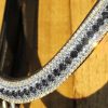 FSS Glimmer Nightfall Dark Grey Black Diamond Crystal Bling Curve Browband