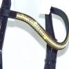 FSS Glimmer Jet Black Gold Ivory Pearls Crystal Bling Curve Browband