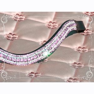 FSS Glimmer Baby Pink Light Rose Swarovski Crystal Bling Curve Browband