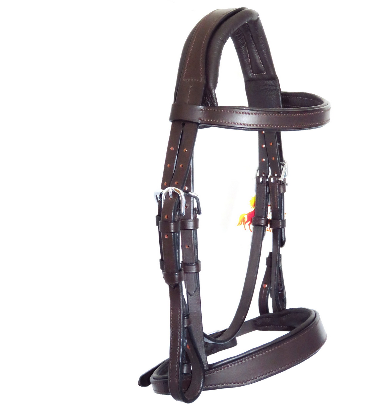 FSS Freeform Monocrown Hunter Worker Show Bridle Cut Away Sides Flat Noseband FINE 1/2″ cheeks – PONY